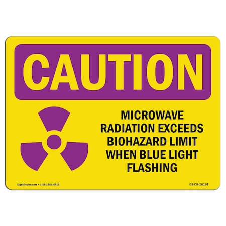 OSHA CAUTION RADIATION Sign, May Contain Radioactive Material, 10in X 7in Aluminum